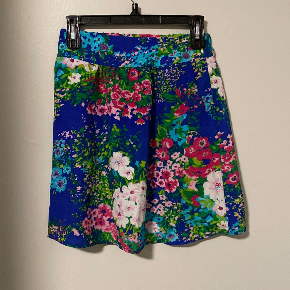 Blue floral skirt